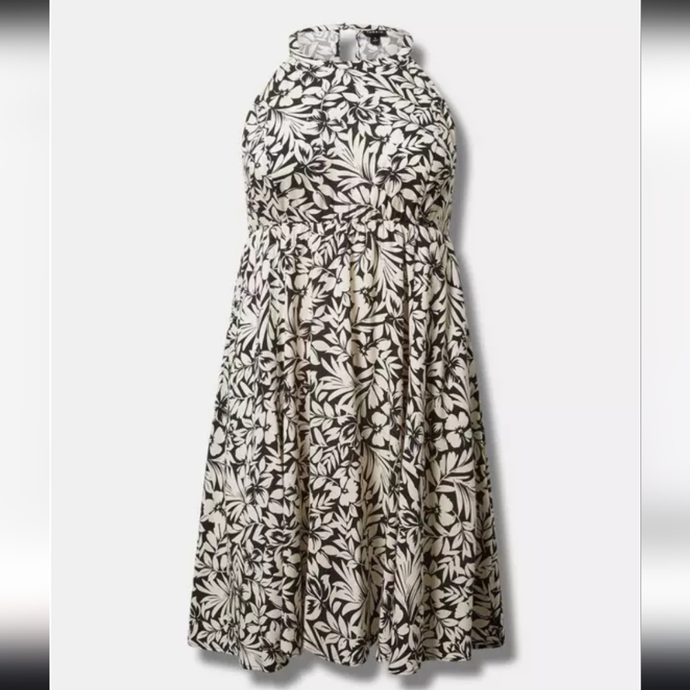 NWT Torrid Black and White Floral Print Midi Dress Size LARGE - Picture 5 of 16